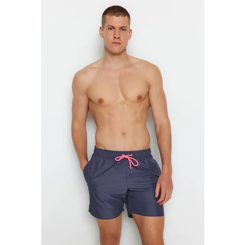 Trendyol Anthracite Men's Basic Standard Length Swimwear with Sea Shorts