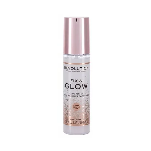 Revolution fix & Glow Dewy Finish posvjetljujući sprej za fiksiranje šminke 100 ml