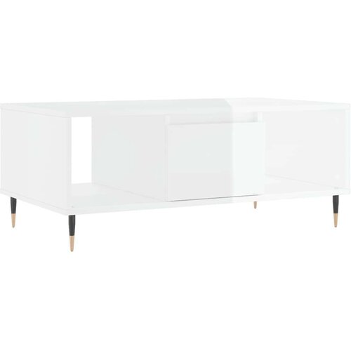  Stolić za kavu sjajni bijeli 90x50x36 5 cm konstruirano drvo Slike
