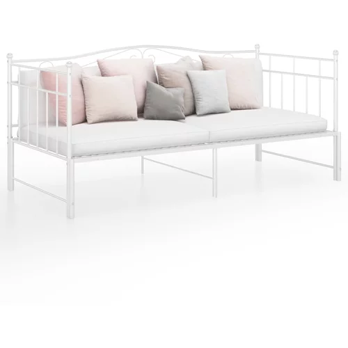 vidaXL izvlečni posteljni okvir bel kovinski 90x200 cm