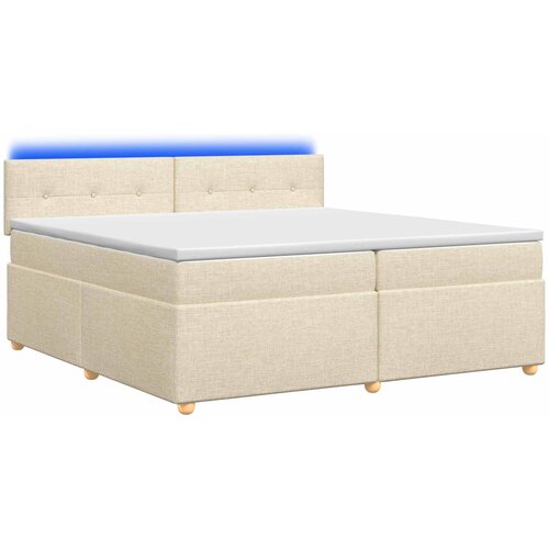  Boxspring krevet s madracem Krem 200 x 200 cm Tkanina Slike