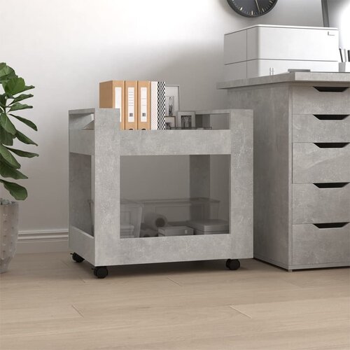 Kolica za radni stol boja betona 60x45x60 cm konstruirano drvo Cijene