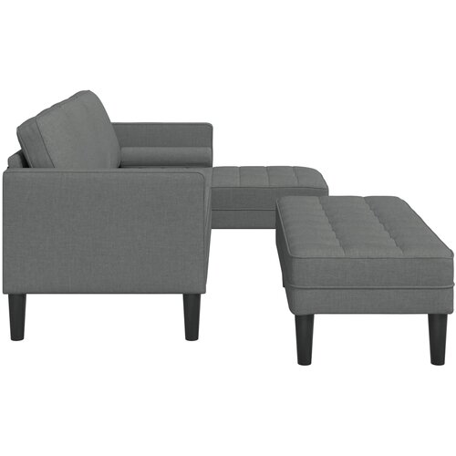  Set sofe s jastukom 2 pcs Tamno siva Poliester Slike
