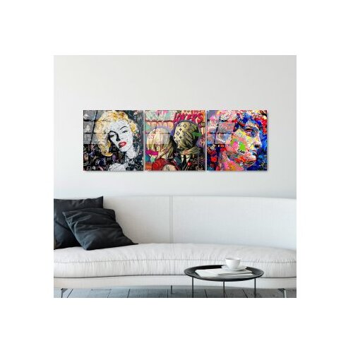 Wallxpert dekorativna slika od kaljenog stakla apst (uv 857) 50 x 50cm, 3 dela Slike