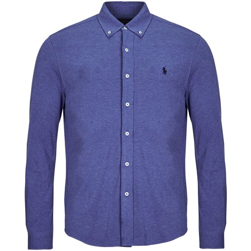 Polo Ralph Lauren CHEMISE AJUSTEE COL BOUTONNE EN POLO FEATHERWEIGHT Plava Slike
