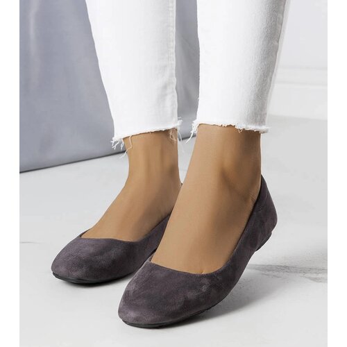 Gemre Grey Eco-Suede Ballet Flats Jules Cijene