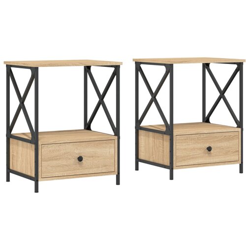Maison Chic Dvo delni komplet Nočne omarice - Nočne mize sonoma hrast 50x41x65 cm inženirski les, (21690470) Cene