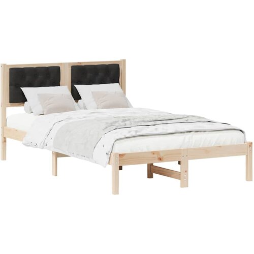  Krevetna konstrukcija Crna 120 x 200 cm Čvrsto borovo drvo Smeđa Slike