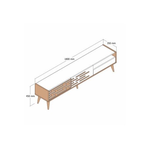 Hanah home valensiya - walnut, cream walnutcream tv stand Slike