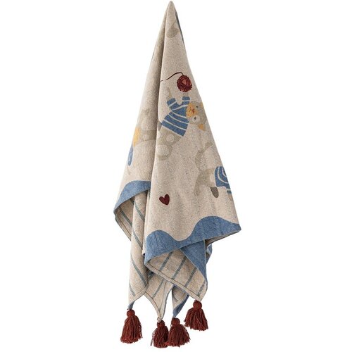 Bloomingville Mini Otro&amp;scaron;ka odeja iz recikliranega bombaža v naravni barvi 130x160 cm Mille &amp;ndash; Slike