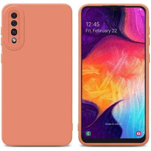 Cadorabo Ohi&scaron;je, združljiv s Samsungom v tekočini svetlo oranžni pokrov - za&scaron;čitni pokrov iz fleksibilnega silikona TPU, (20596400) Cene