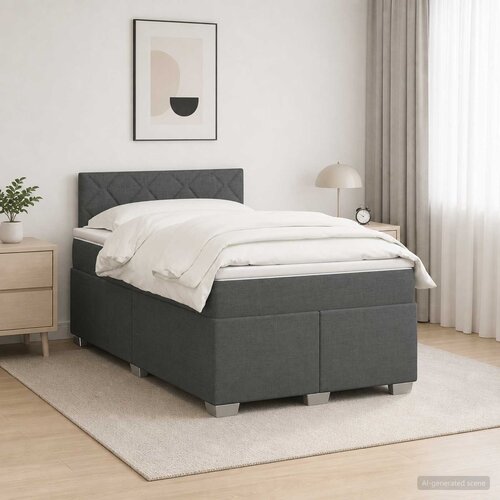  s box springom, madracem i LED-om Tamnosiva 120 x 190 cm Cene