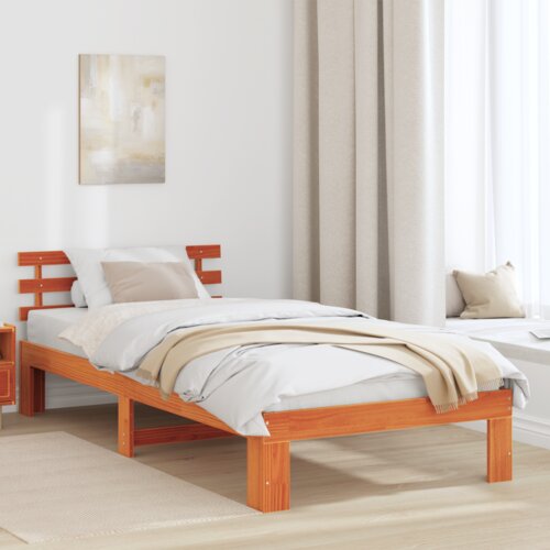  Konstrukcija postelje Rjava 90 x 200 cm Trden borov les, (5000022834) Cene