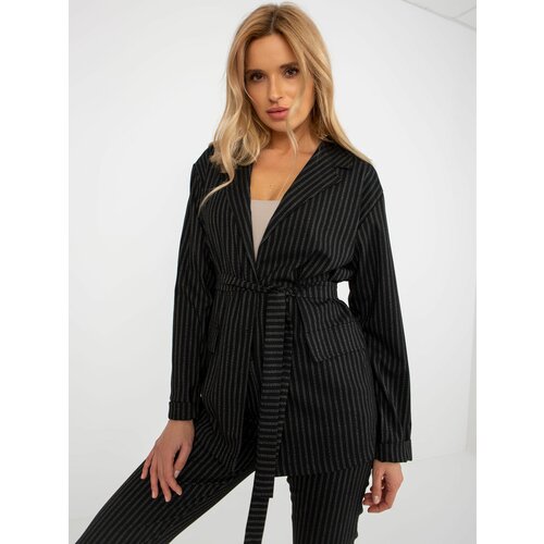 Fashion Hunters Black elegant striped jacket Slike