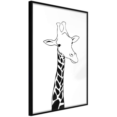  Poster - Black and White Giraffe 40x60 Slike