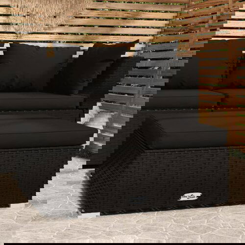 vidaXL Vrtni tabure s jastukom crni 70 x 70 x 30 cm od poliratana Cijene