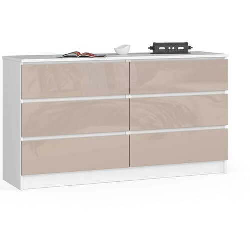 AKORD KOMODA K140 6SZ CLP CAPUCCINO GLOSS, (21703251) Slike