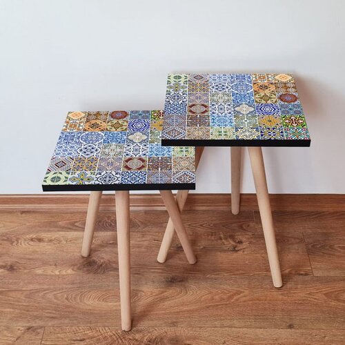 Hanah home 2Shp59 - multicolor multicolor nesting table (2 pieces) Cene