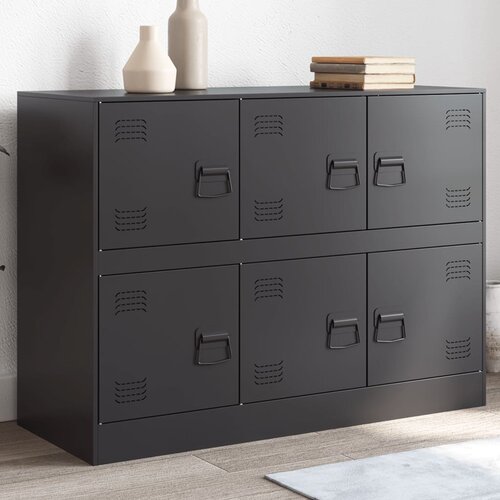 VidaXL Komoda črna 99x39x73 cm jeklo Slike