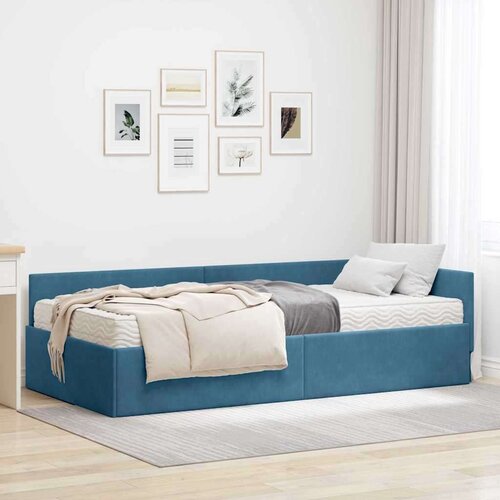  Kotni okvir postelje z matrico Drugo 2 pcs Modra Žamet, (5000124096) Cene