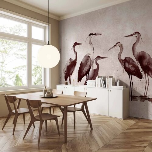  Foto tapeta - Herons painted with ink 350x256 Vodootporna Slike