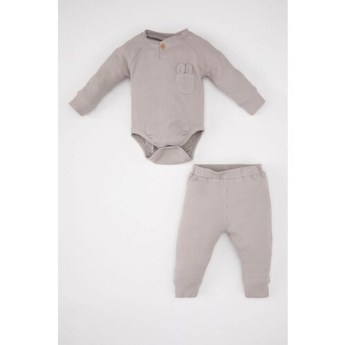 Defacto Baby Boy Ribbed Camisole Snap Body Bottom 2 Piece Set Cene