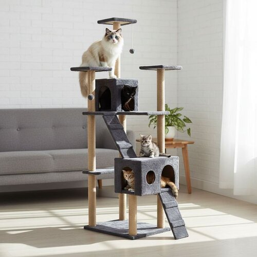 Paws &amp;amp;amp; Whiskers kućica za mačke antracit Slike