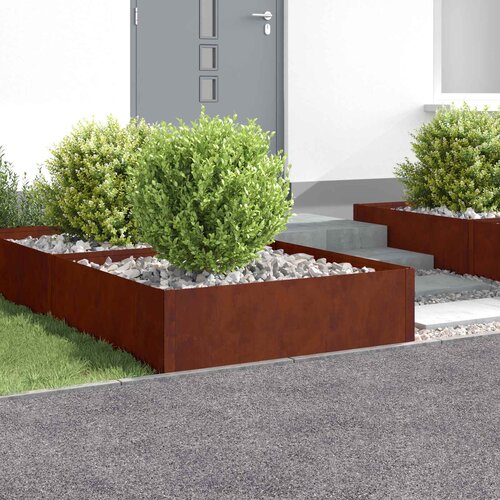  Ograda oko Travnjaka 4 pcs 100 x 100 x 35 cm Čelik Rđa Cene