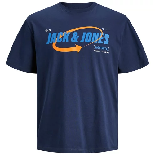 Jack & Jones Majica 'BLACK' modra / mornarska / oranžna