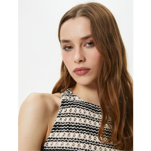 Koton Crop Undershirt Crochet Knit Halter Neck Slike