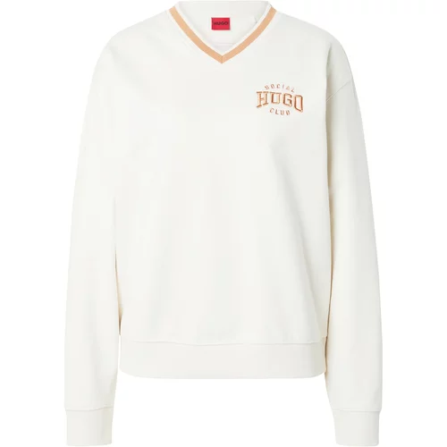 Hugo Sweater majica 'Disunny' pastelno narančasta / bijela