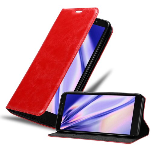 Cadorabo Ohi&scaron;je, združljivo z Motorola MOTO E6 PLAY v rdeče jabolko - Za&scaron;čitni ovitek z magnetnim zapiranjem, stoječo funkcijo in režo za kartice, (20550087) Cene
