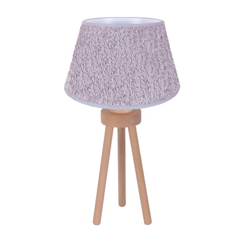  Duolla - Stona lampa BOUCLE 1xE27/15W/230V &amp;Oslash; 28 cm siva/drvo Slike