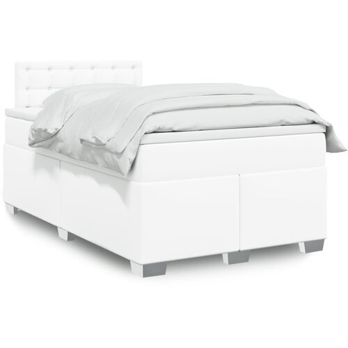  The Living Store Box spring postelja z vzmetnico bel 120x190 cm umetno usnje - Box Spring Postelja, (21457924) Slike