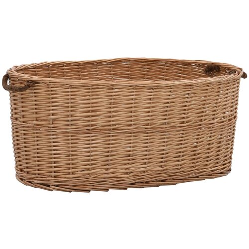 vidaXL Košara za drva z ročaji za prenašanje 78x54x34 cm naravna vrba Cene