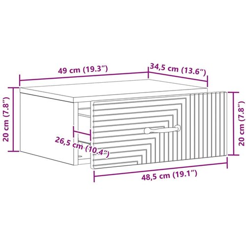  Noćni ormarić za montažu na zid 2 pcs Crna 49 x 34 5 x 20 cm Slike