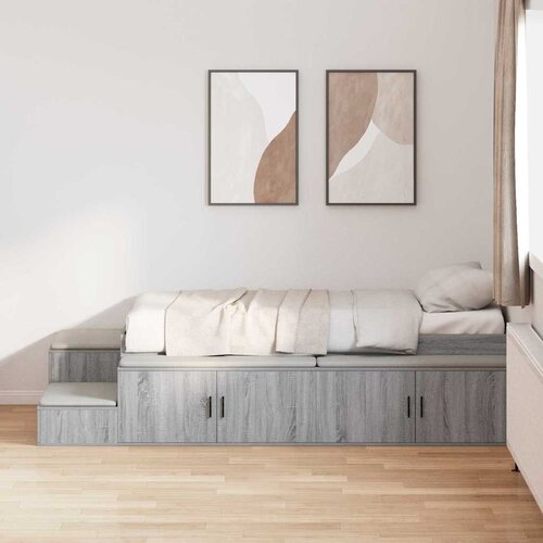  Krevet s ladicama Siva Sonoma 80 cm Konstruirano drvo Cijene
