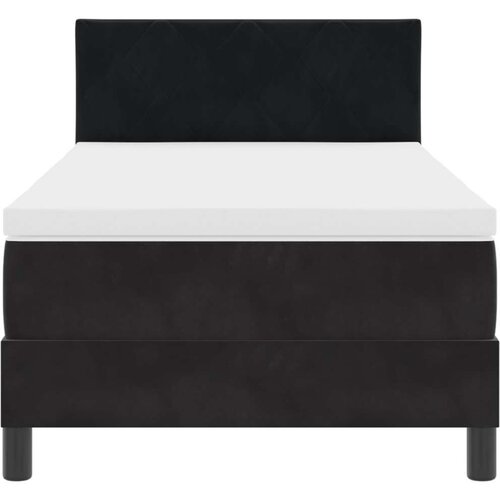 VidaXL Kutna kreveta s ovom madracem Crna 100x200 cm Bar&amp;scaron;un Slike