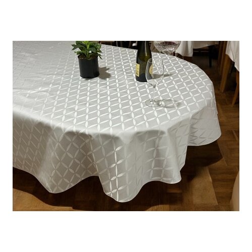 Stolnjak Ovalnog oblika 160x220cm Siva boja-lotos ( VLK0001360-sivilotosovalni ) Slike