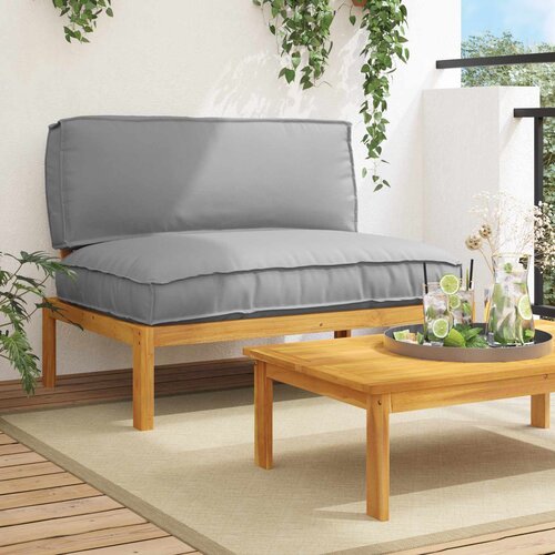  Set sofe s jastukom Siva 120 x 92 x 69 cm Čvrsto drvo akacije Cijene
