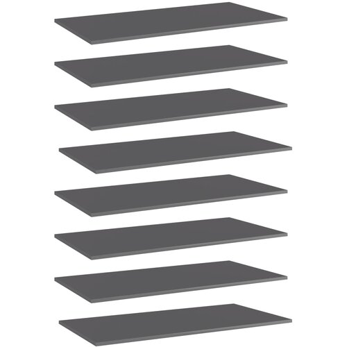vidaXL Police za knjige 8 kom visoki sjaj sive 80x30x1,5 cm od iverice Cijene