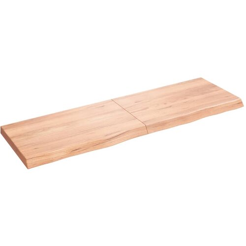 Maison Chic Stenska polica - Viseča Polica svetlo rjava 160x50x(2-6) cm trdna hrastovina, (21784915) Slike