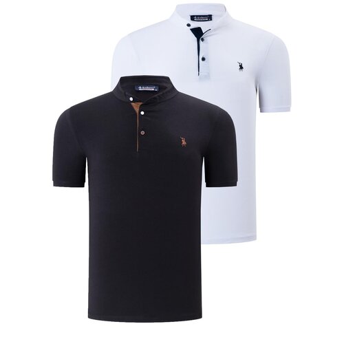 Dewberry DUO SET T8560 MENS T-SHIRT-WHITE-BLACK Slike