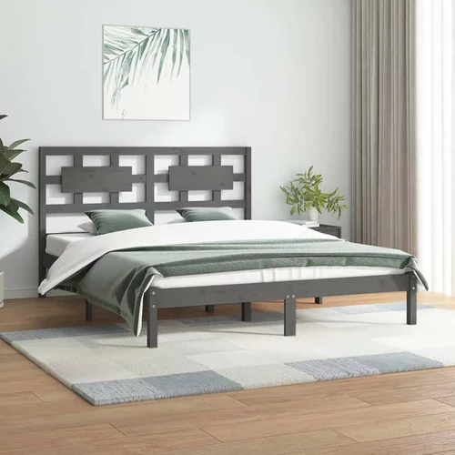  za krevet od masivne borovine sivi 120 x 200 cm