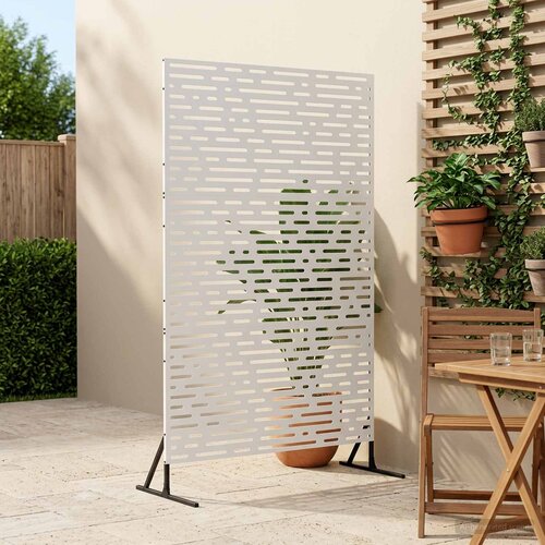  Zaslon za privatnost 100 x 50 x 180 cm Čelik Bijela Slike