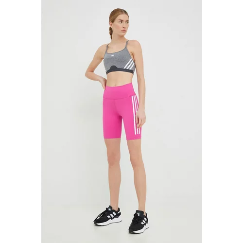 Adidas Kratke hlače za trening Training Icons za žene, boja: ružičasta, s tiskom, visoki struk