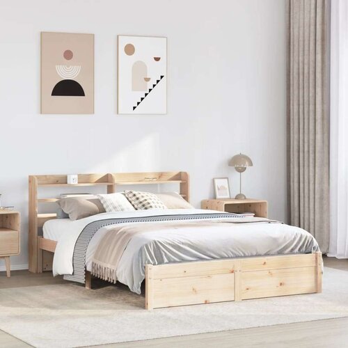 vidaXL Okvir za krevet s uzglavljem 140x200 cm od masivne borovine Cene