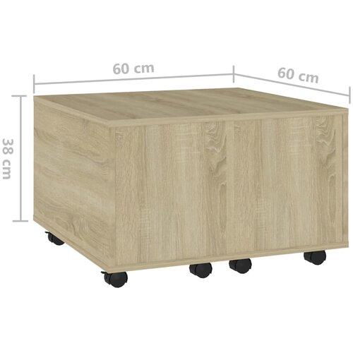  Stolić za kavu boja hrasta sonome 60x60x38 cm konstruirano drvo Slike
