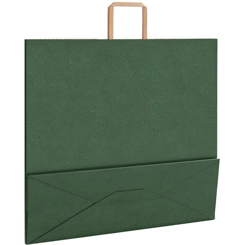  Papirnate vrećice 250 kom s ručkama zelene 54x15x49 cm Slike