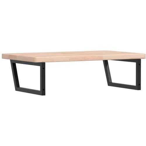  Zidna polica za umivaonik od čelika i masivne hrastovine Smeđa 100 x 60 x 4 cm Slike
